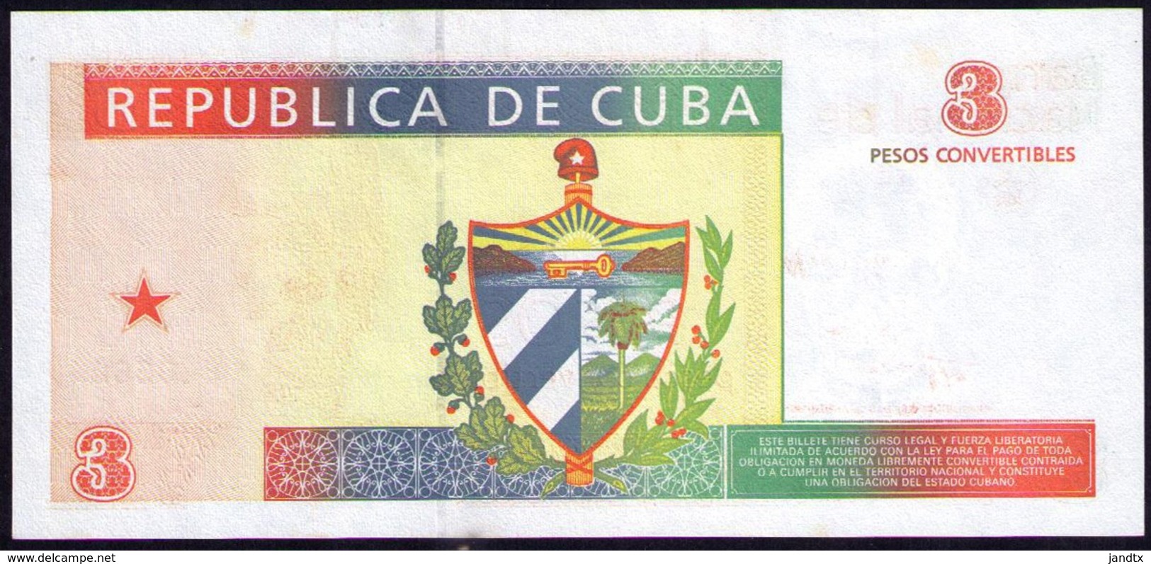 CUBA 3 PESOS 1994 SC-UNC PICK FX38 - Cuba