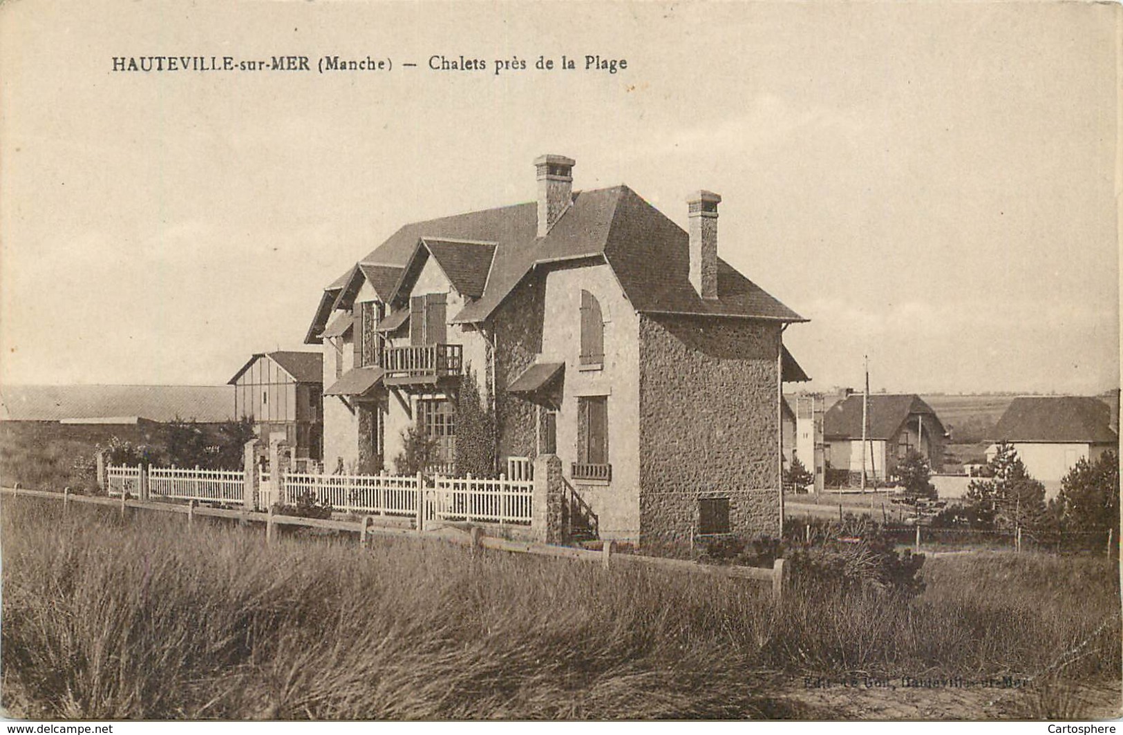 CPA 50 Manche Hauteville Sur Mer Chalets Près De La Plage - Altri & Non Classificati