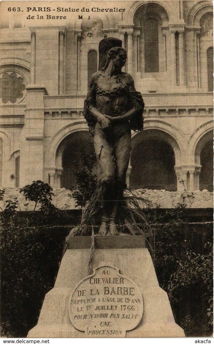 CPA Paris 18e Statue Du Chevalier De La Barre (284124) - Statues