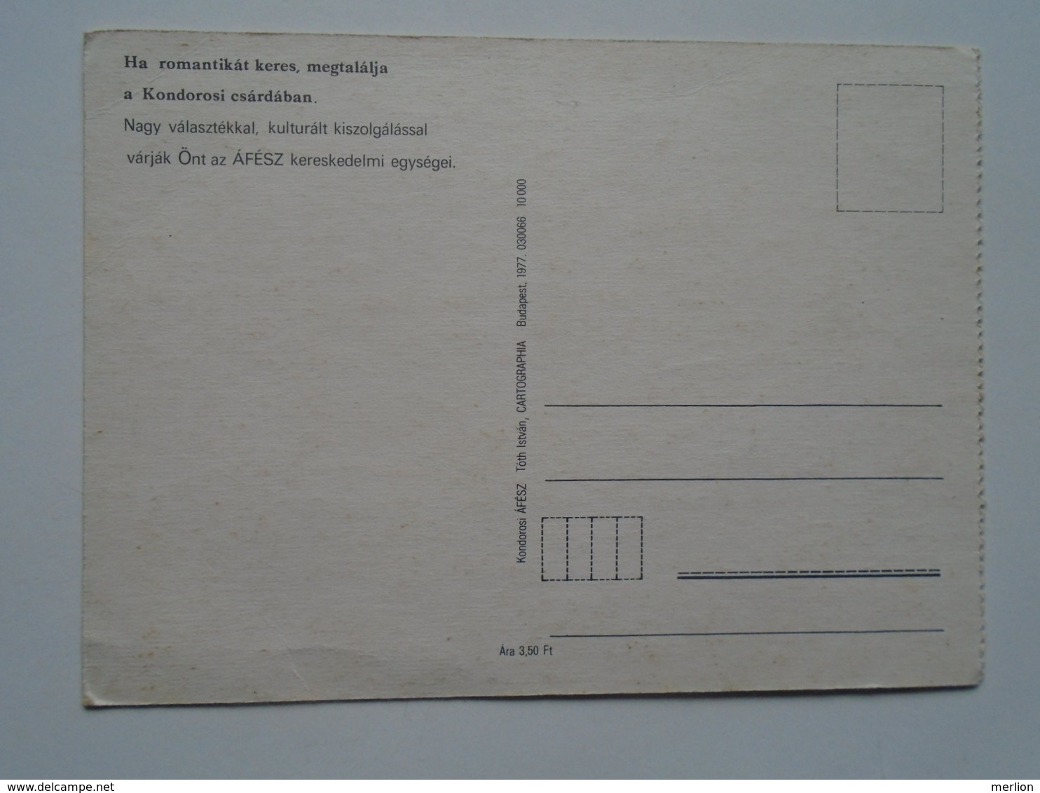 D169372 Map Carte  Hungary- KONDOROS 1977 - Landkaarten