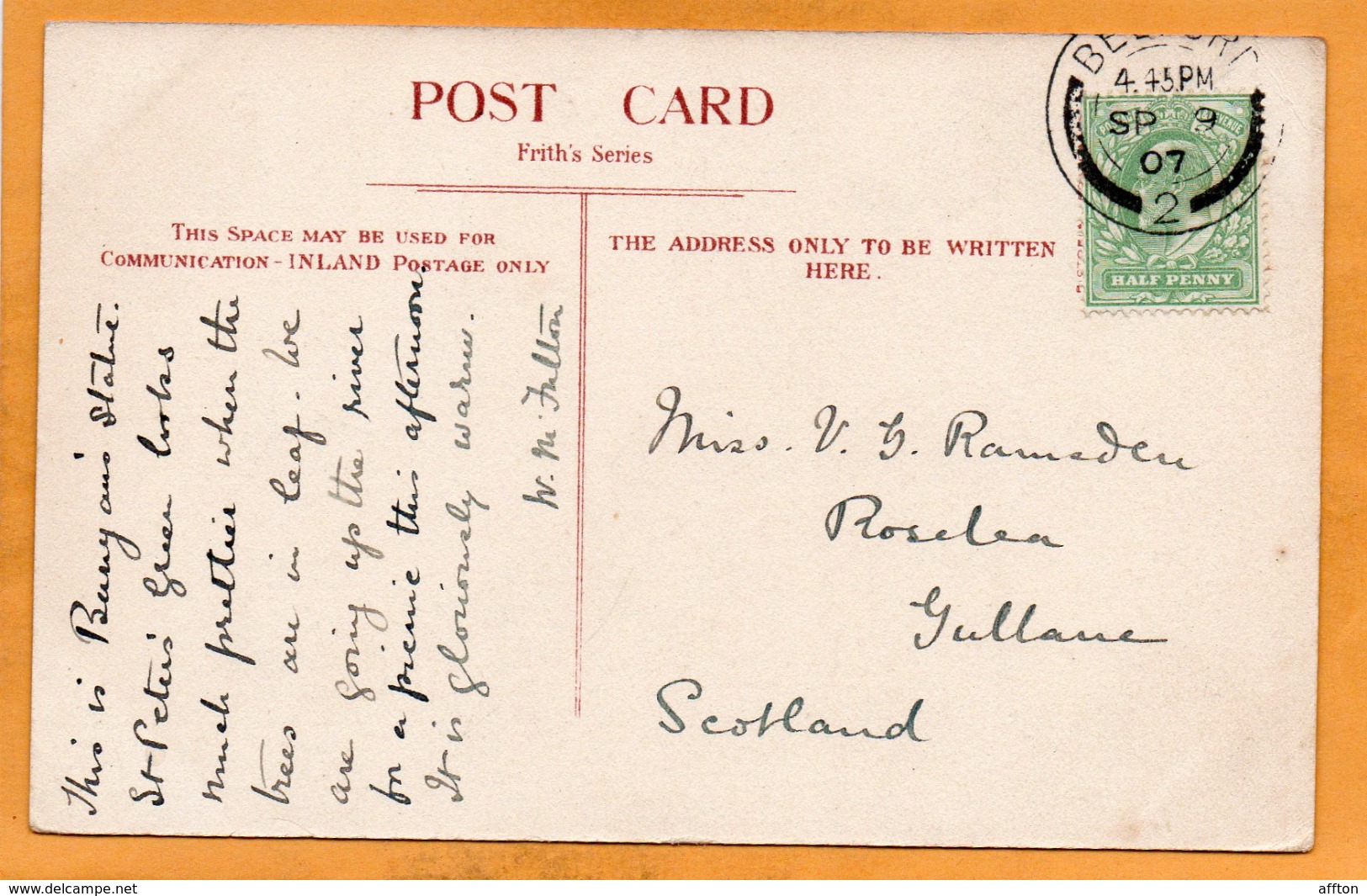 Bedford UK 1907 Postcard - Bedford