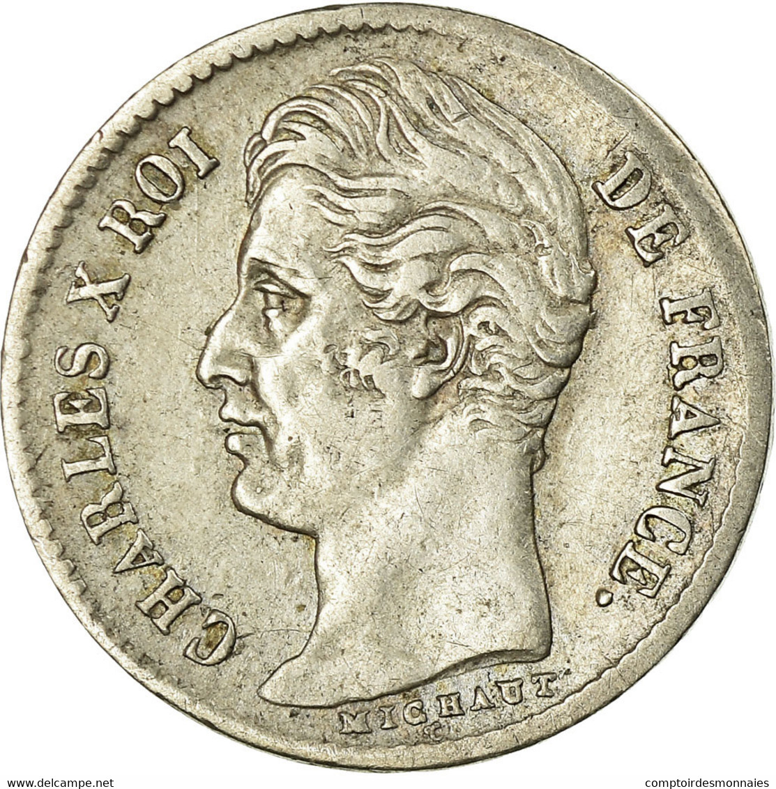 Monnaie, France, Charles X, 1/4 Franc, 1828, La Rochelle, TTB, Argent, KM:722.5 - 1/4 Francs