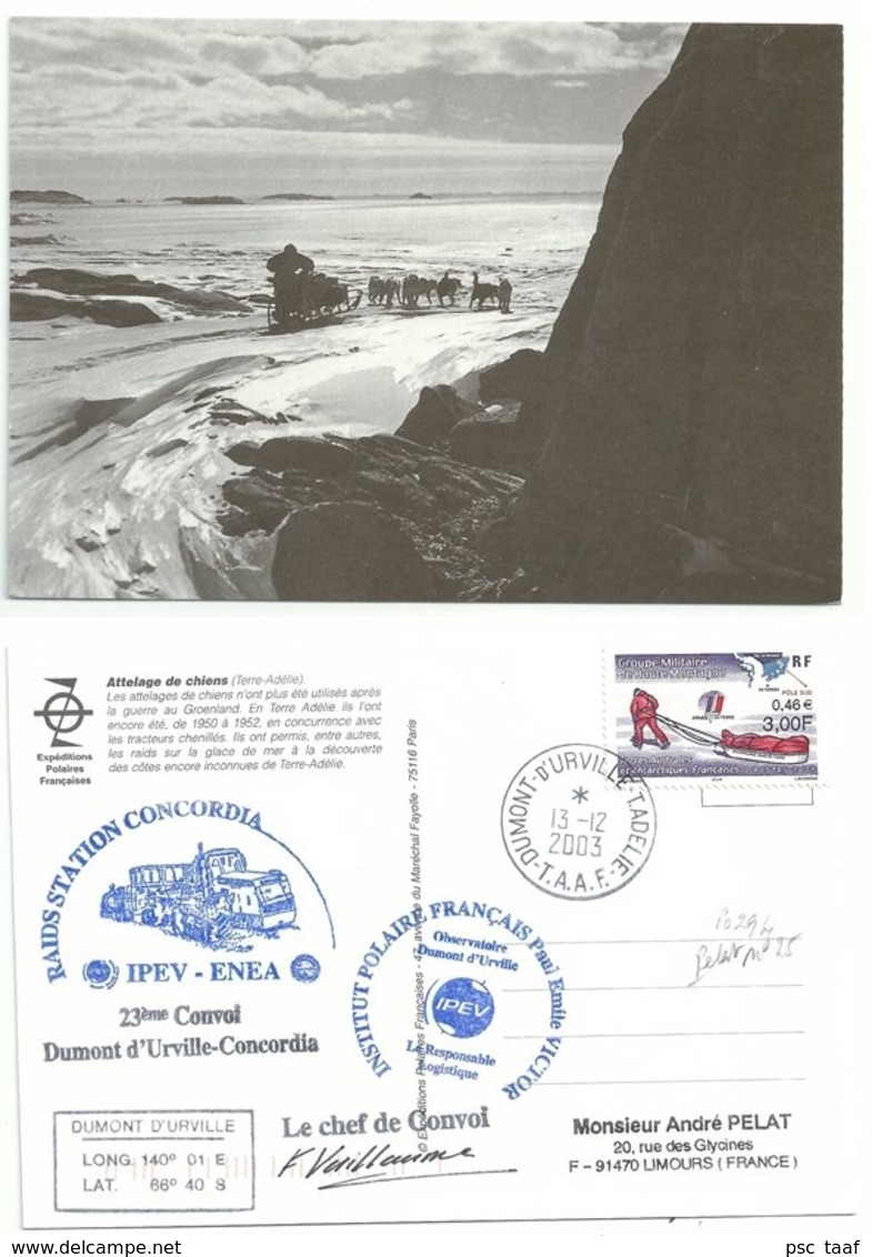 YT 294 Groupe Militaire De Haute Montagne - Raid Vers Concordia - Dumont D'Urville - Terre Adélie - 13/12/2003 - Storia Postale