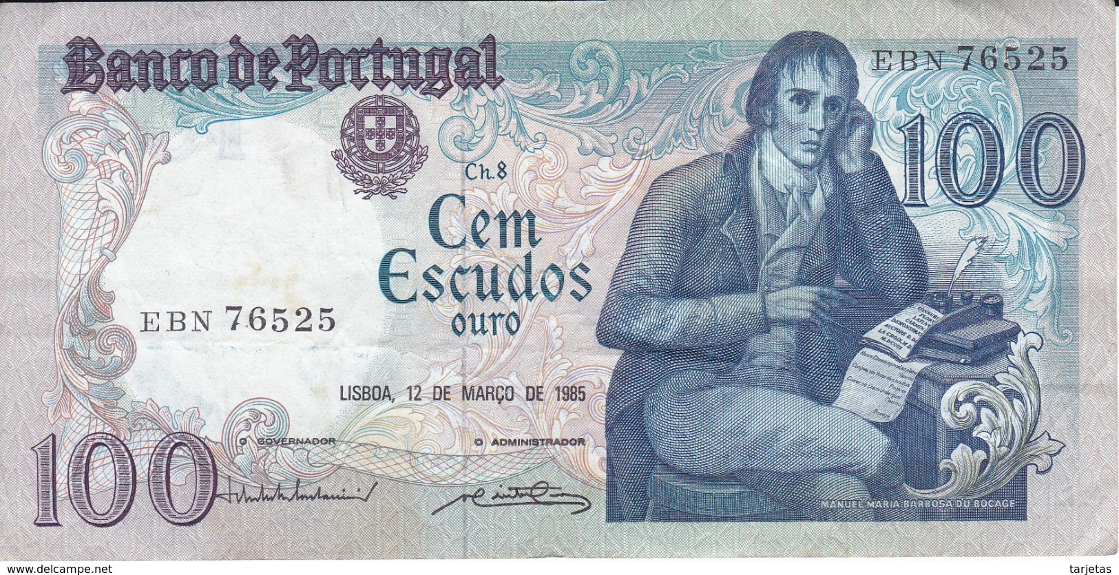 BILLETE DE PORTUGAL DE 100 ESCUDOS DEL 12 MARÇO 1985 DIFERENTES FIRMAS (BANKNOTE) - Portugal