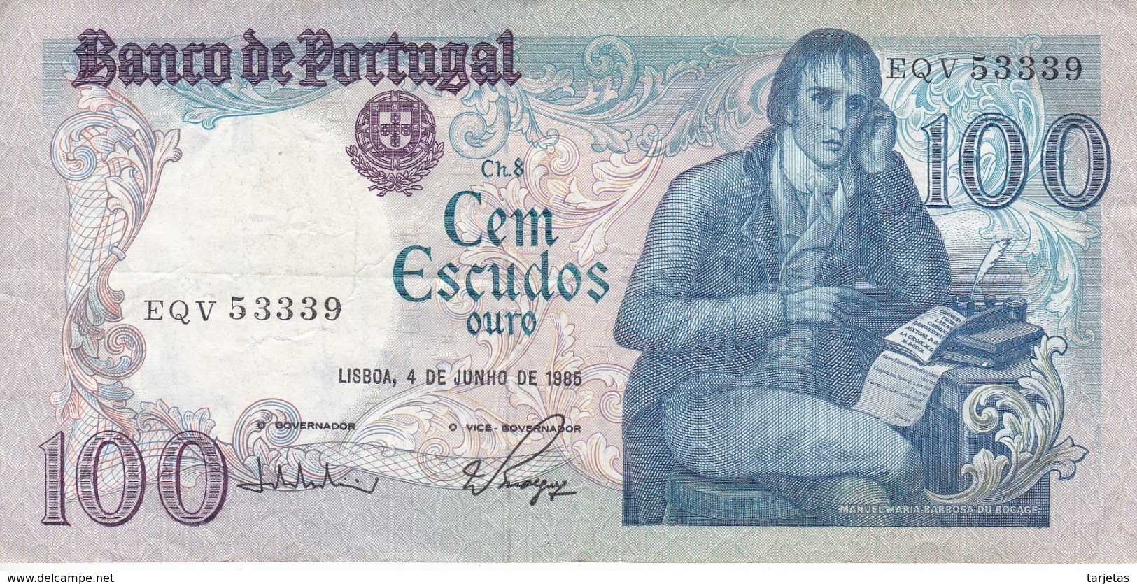 BILLETE DE PORTUGAL DE 100 ESCUDOS DEL 4 JUNHO 1985 DIFERENTES FIRMAS (BANKNOTE) - Portugal