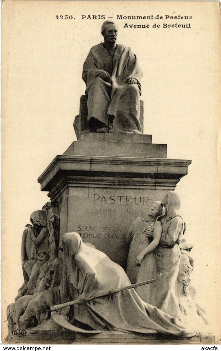 CPA PARIS 7e-Monument De Pasteur-Avenue Breteuil (327372) - Statues