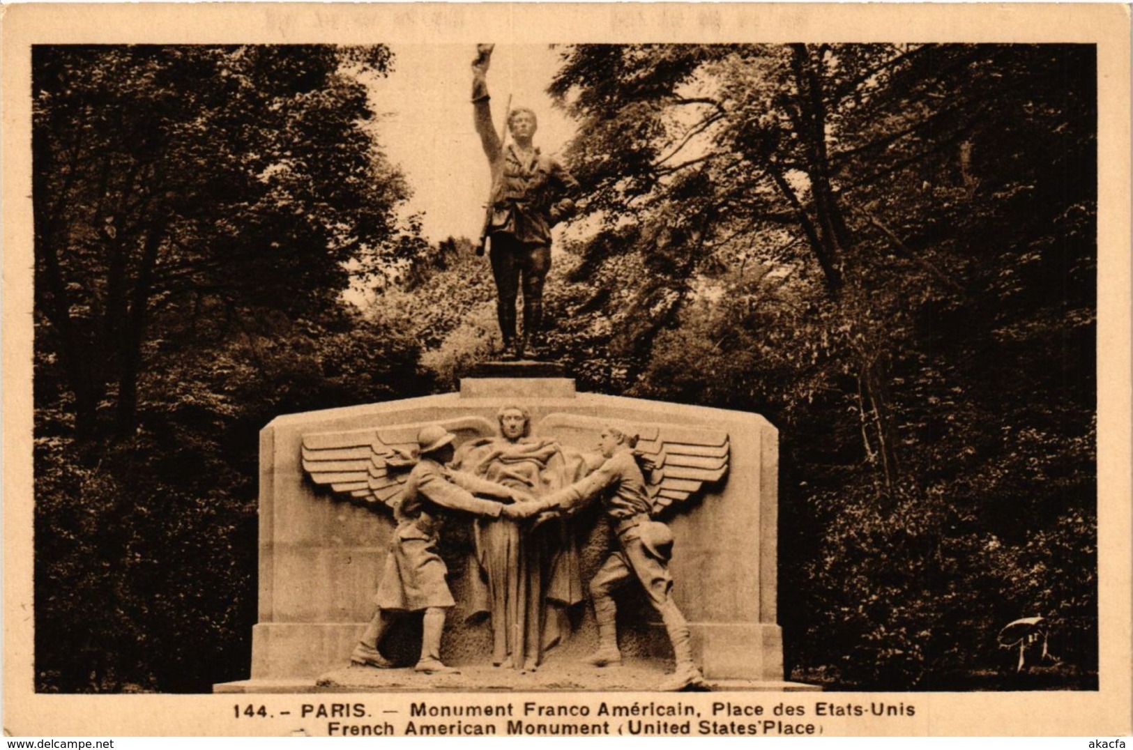 CPA PARIS 16e-Monument Franco Américain-Place Des Etats Unis (326459) - Statues