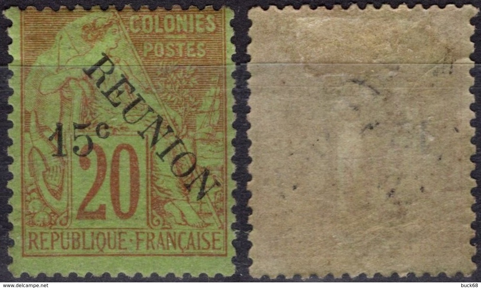 REUNION   30 * MLH Type Alphée Dubois Surchargé 1891 (CV 25 €) - Unused Stamps