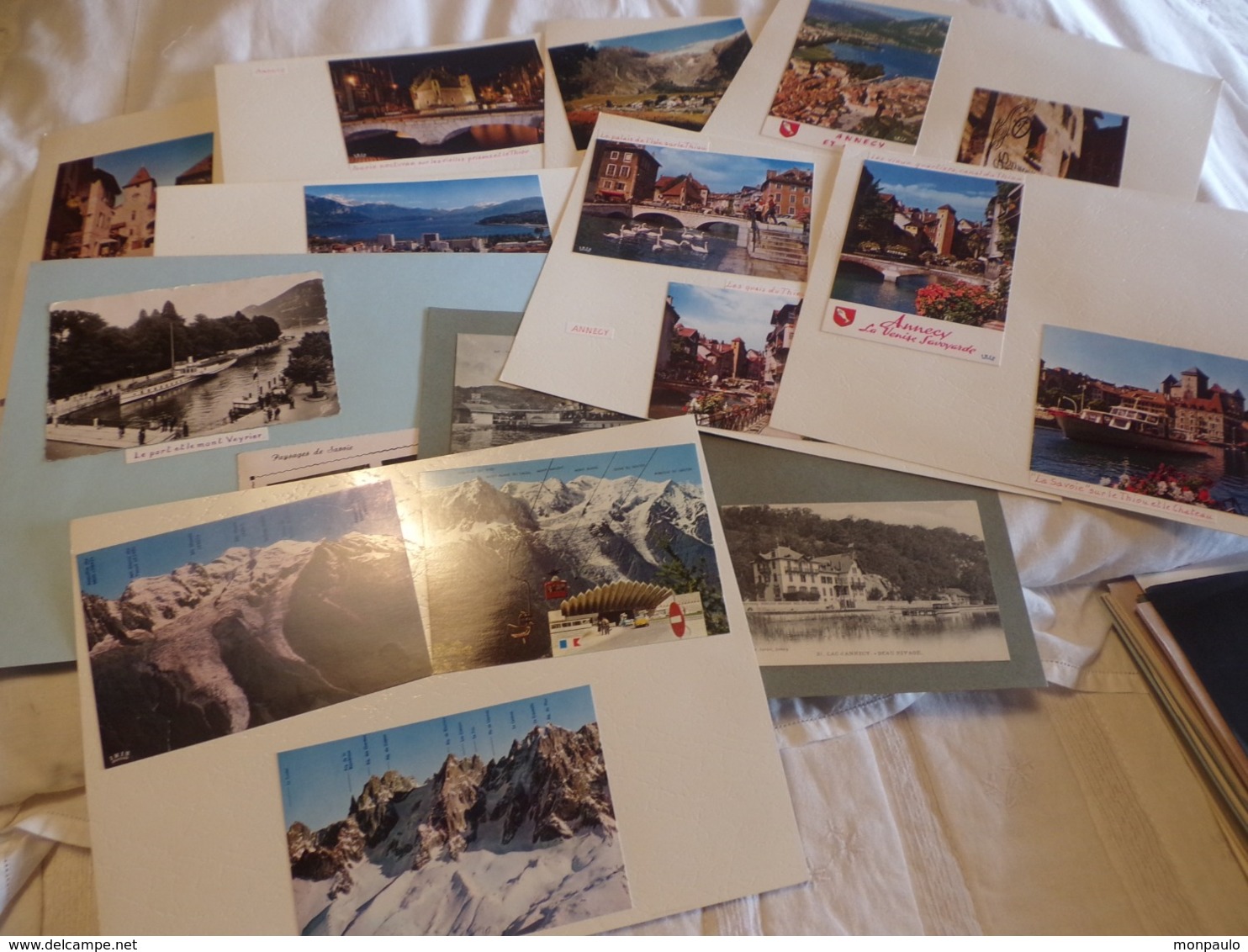 74. CPA-CPSM-CPM. Haute-Savoie. Lot De 112 Cartes (collées Sur Support Papier) (autres Régions Sur Demande) - 100 - 499 Postcards