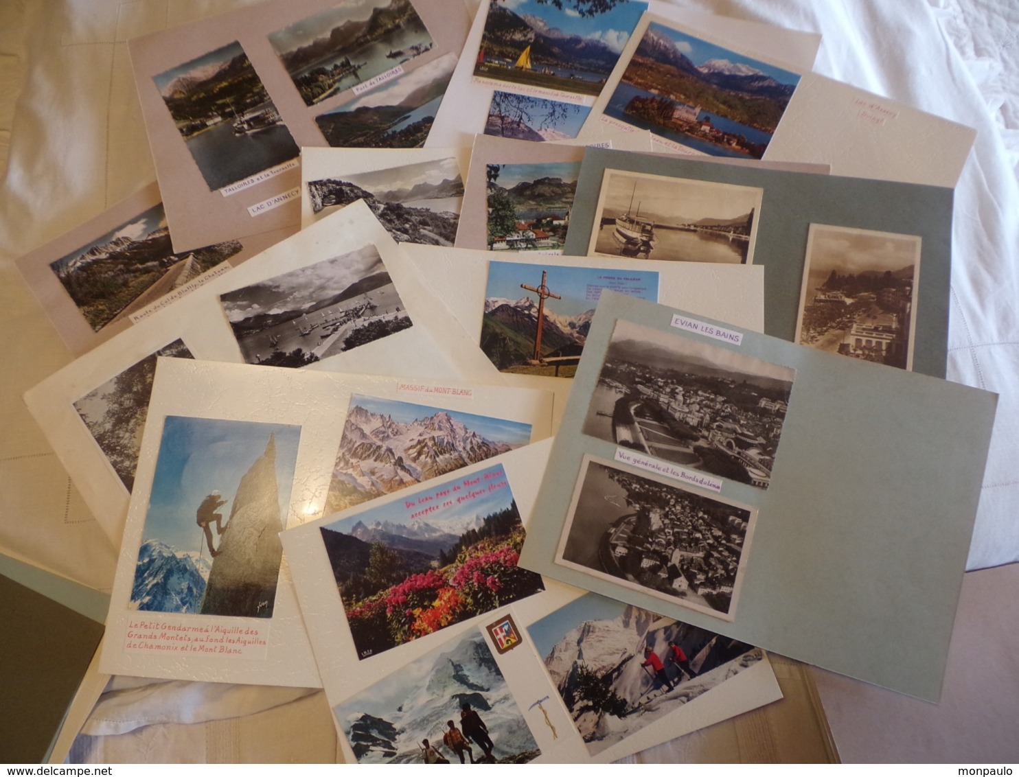 74. CPA-CPSM-CPM. Haute-Savoie. Lot De 112 Cartes (collées Sur Support Papier) (autres Régions Sur Demande) - 100 - 499 Postcards