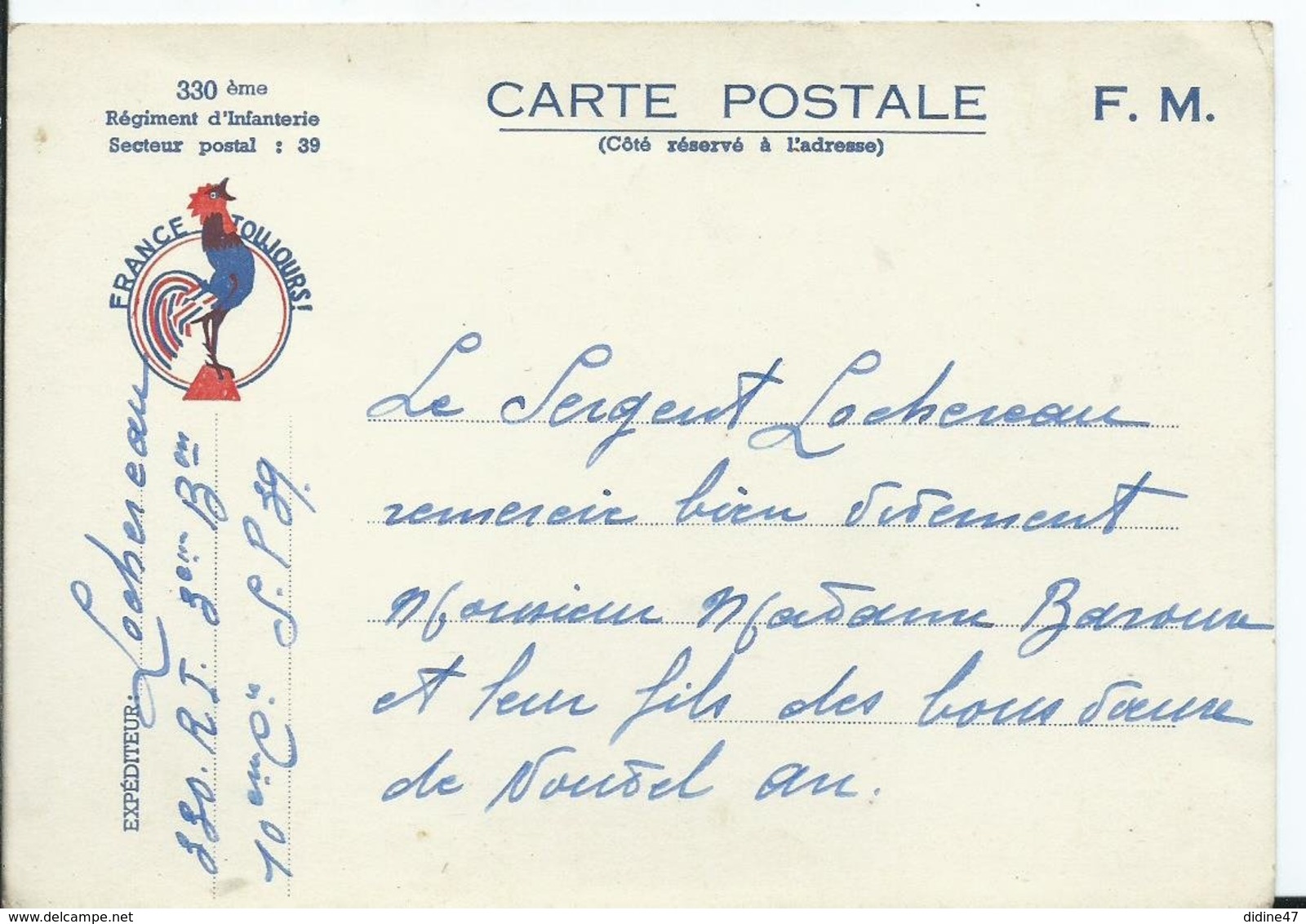 CARTE DE FRANCHISE MILITAIRE - Lettres & Documents