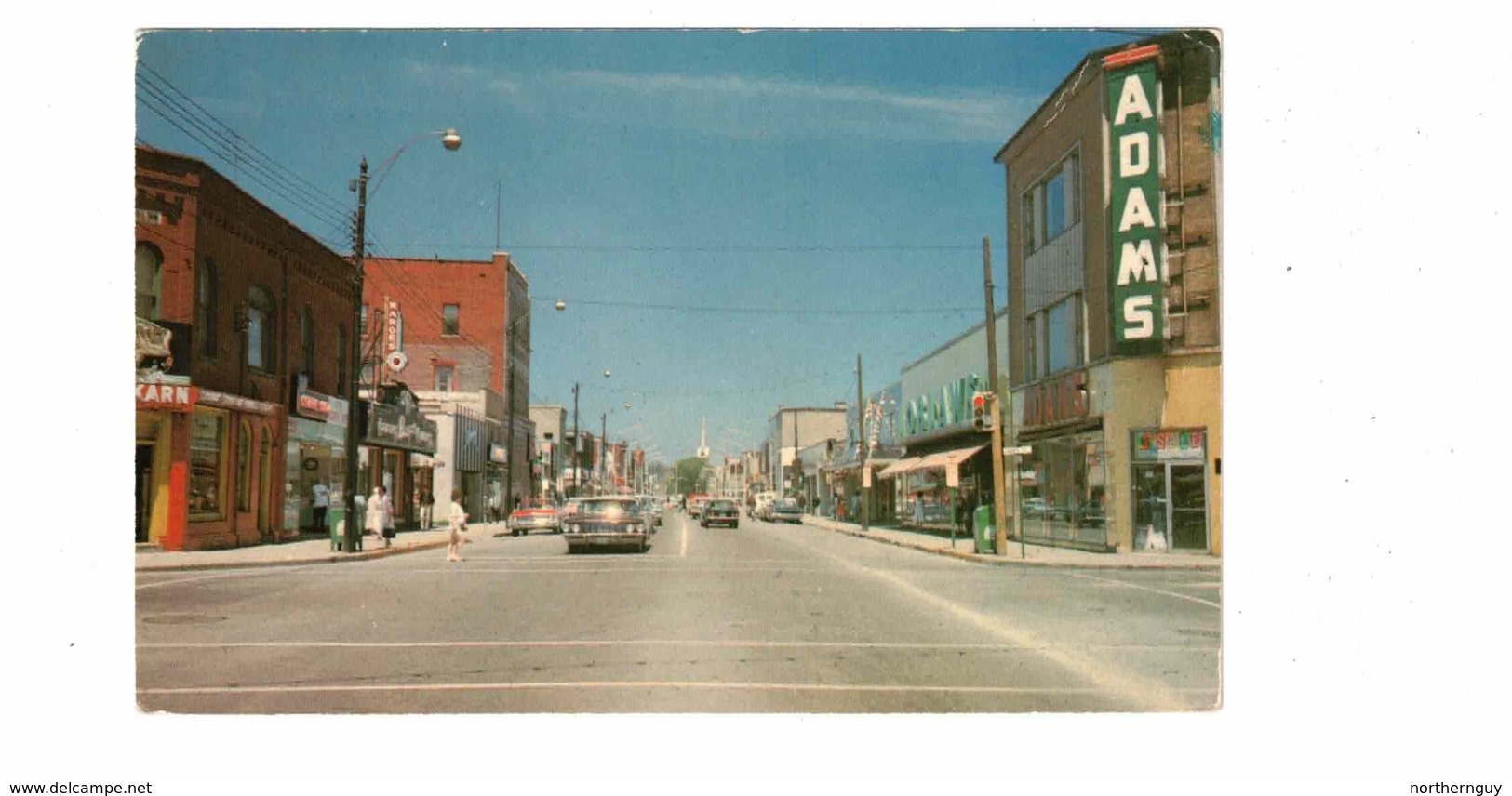 SARNIA, Ontario, Canada, Christina Street (Main Street) & Stores, Old Cars, 1960's Chrome Postcard, Lambton County - Sarnia