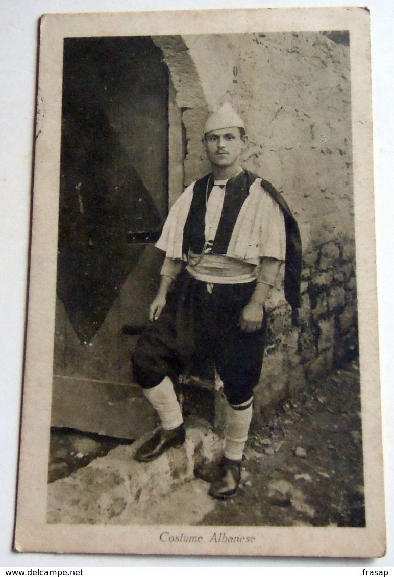 Albania / Shkodra  COSTUME  ALBANESE  - WWI POSTA MILITARE TRUPPE OCCUPAZIONE -   1916 TIMBRO LINEARE RARO - Albania