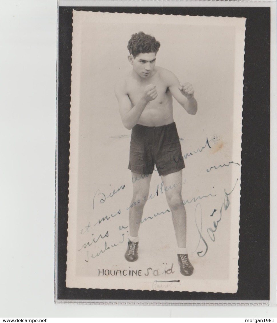 .BOXING.BOKSEN. PHOTO.    BOXEUR  HOUACINE SAID    SIGNEE. AUTOGRAPHE - Boxe