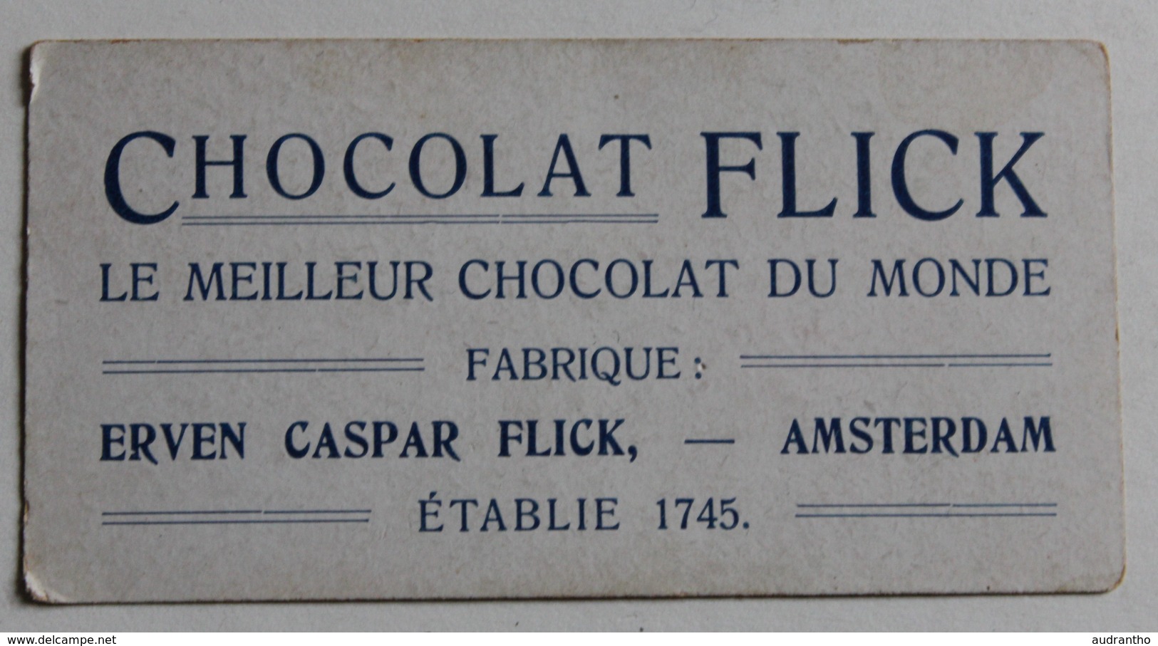 Rare Chromo Chocolat Flick Erven Caspar Flick Amsterdam Höllandischer Cacao 3 Enfants Ruisseau - Autres & Non Classés