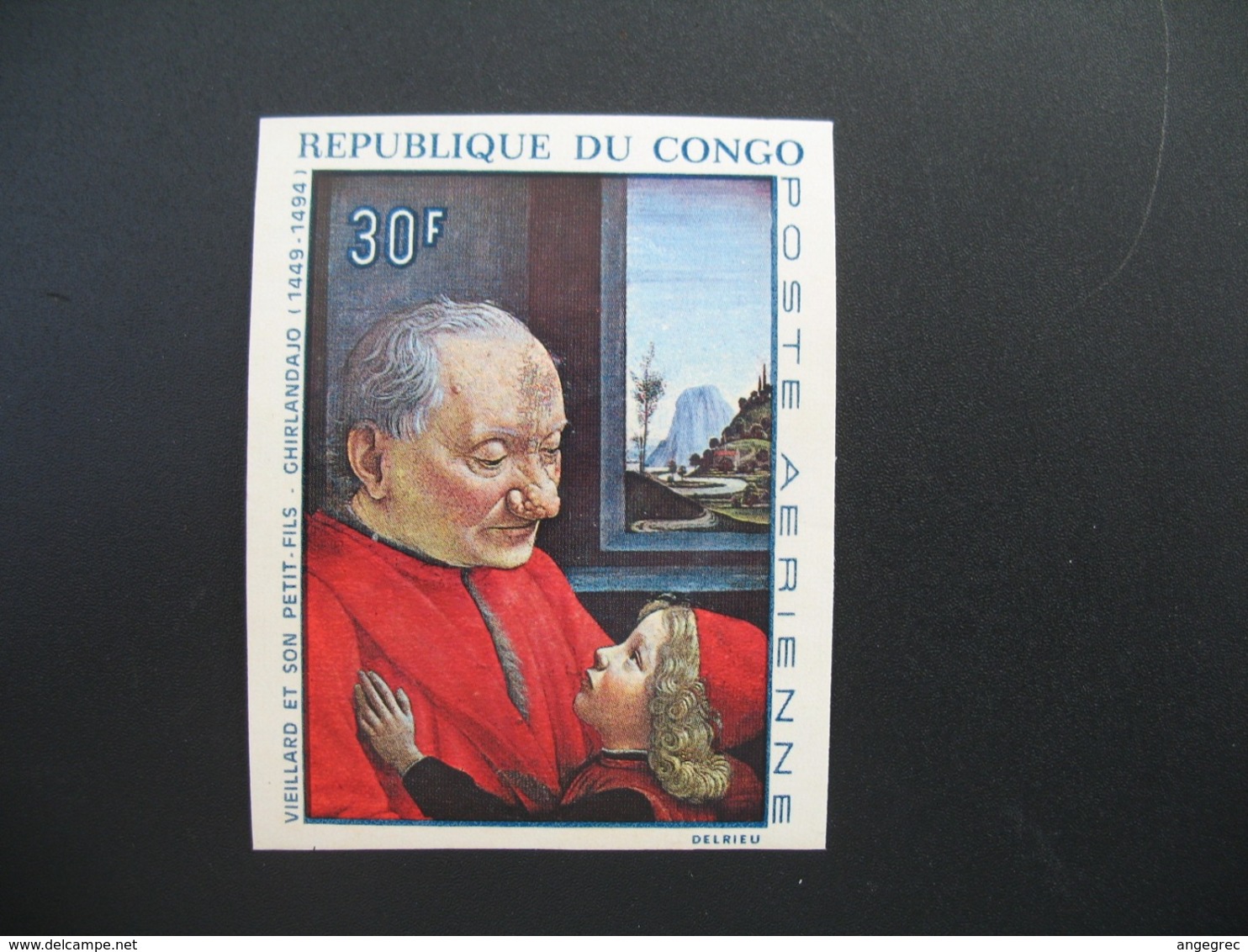 Timbre ND Non Dentelé Neuf ** MNH - Imperf  Tableaux  Peintre  Ghirlandajo Vieillard Et Son Petit Fils  Congo   N° PA 64 - Sonstige & Ohne Zuordnung