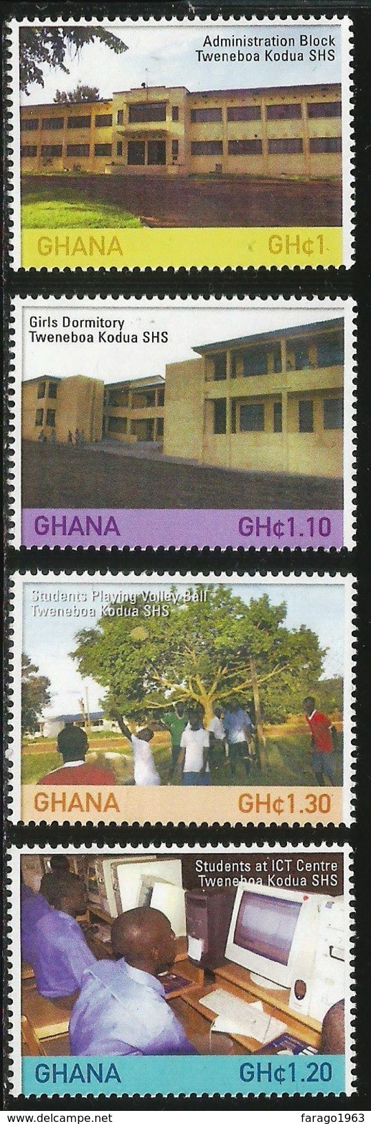 2009 Ghana Tweneboa High School Anniversary Volleyball Complete Set Of 4 MNH - Ghana (1957-...)