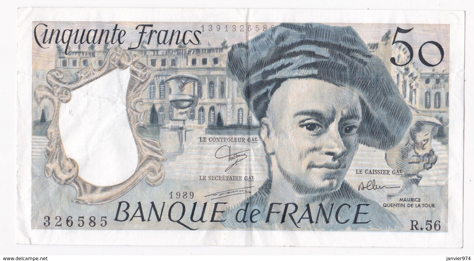 50 Francs Quentin De La Tour 1989 Série R.56 N° 326585 - 50 F 1976-1992 ''quentin De La Tour''