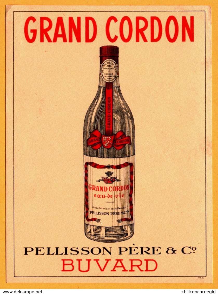 BUVARD Illustré - BLOTTING PAPER - Eau De Vie GRAND CORDON - PELLISSON Père & Co - Liqueur & Bière