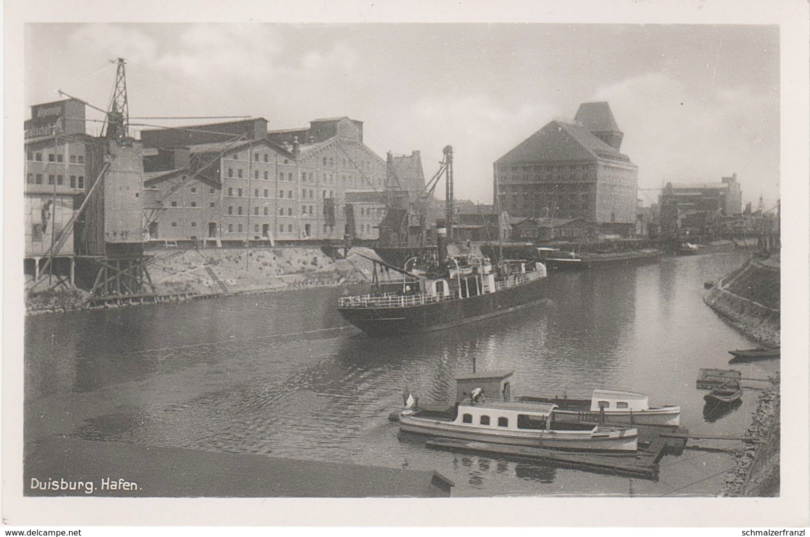 AK Duisburg Hafen Innenhafen Nordhafen Lastkrahn Fabrik Getreidemühle ? A Ruhrort Kasslerfeld Laar Feldpost LGPA Münster - Duisburg