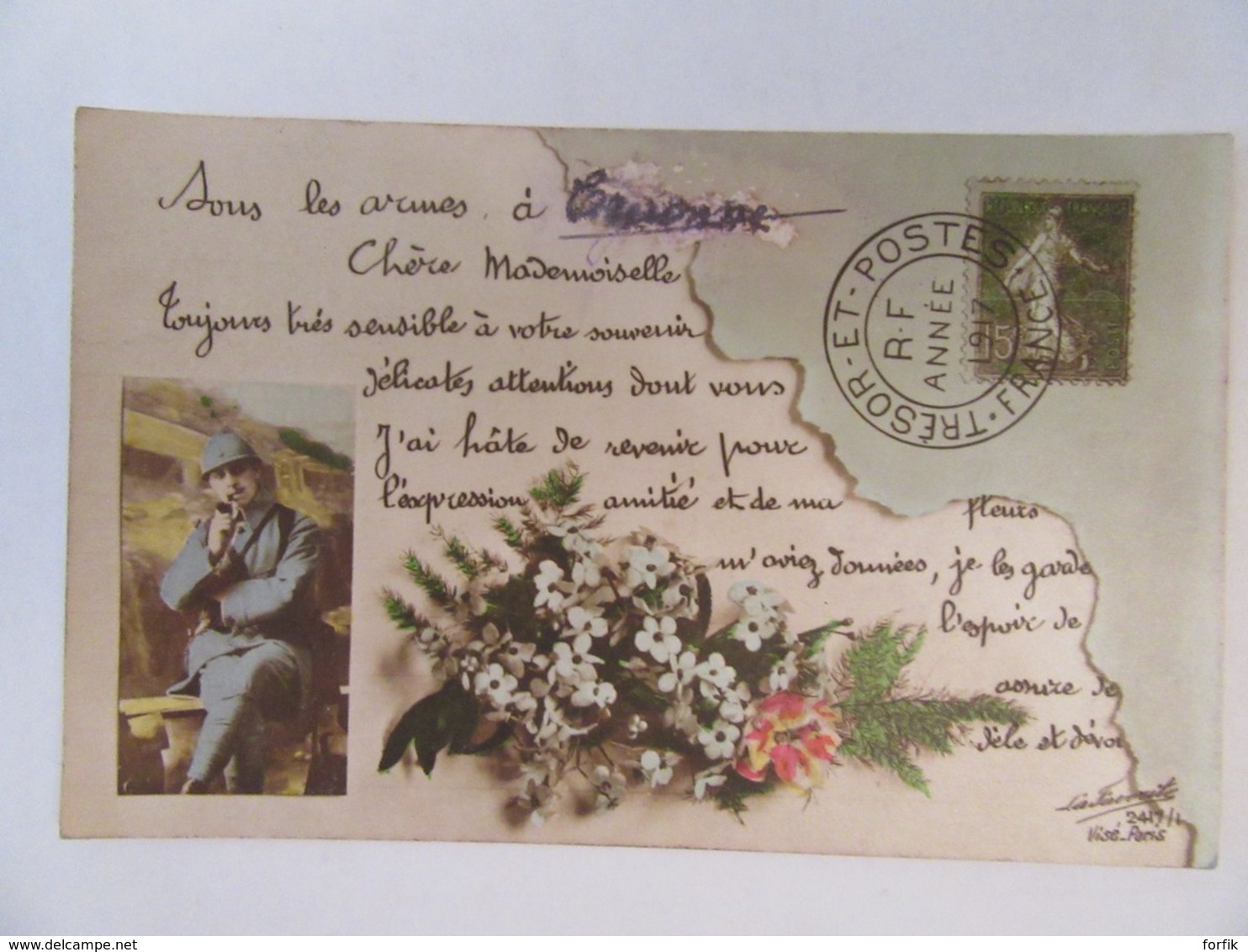 Guerre 14-18 - CPA Patriotique - Impression D'une Carte Postale - Carte Circulée Le 15 Mai 1917 - Patriotiques