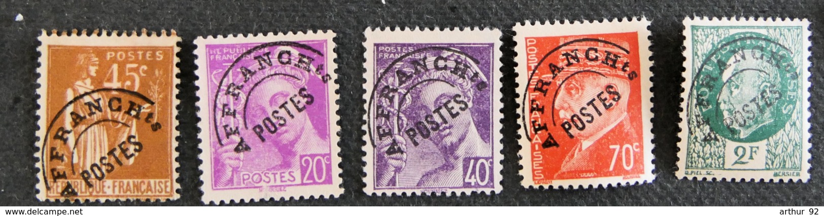 FRANCE - 1922 / 1947 - PREOBLITERES - YT 71 + 78 + 80 + 84 + 86 - 1893-1947