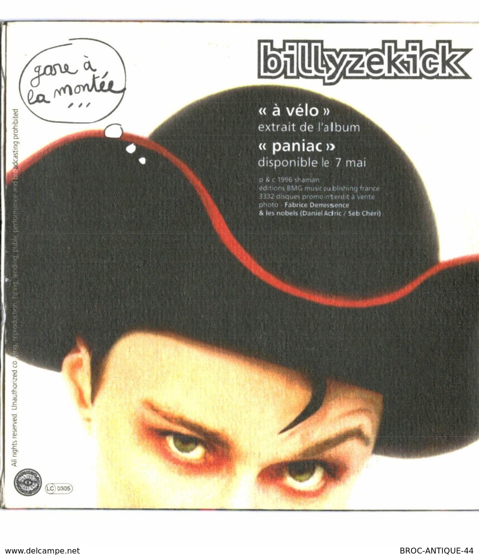 CD N°3669 - BILLY ZE KICK - A VELO - COMPILATION 2 TITRES + BONUS - Reggae