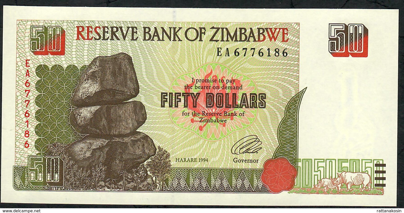 ZIMBABWE  P8  50 DOLLARS 1994 #EA  UNC. - Simbabwe