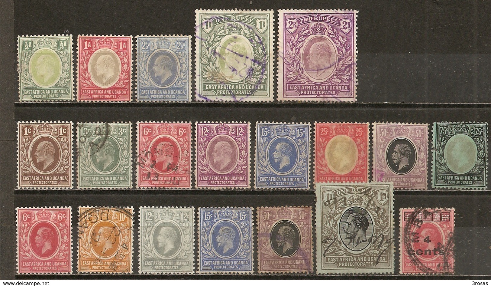 Eats Africa & Uganda Protectorate 1903/1912 Nice Range With High Value Items (incl 1R & 2R) - Protectorados De África Oriental Y Uganda