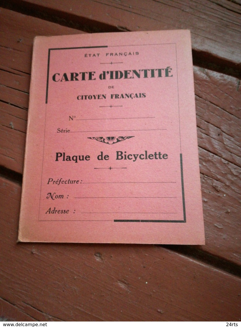 Carte D Identité De Citoyen Français, Vichy, Pétain, Résistance, Bicyclette, Béziers, Hérault - 1939-45