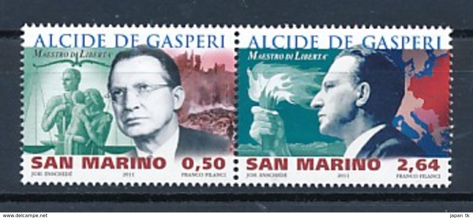 SAN MARINO Mi. Nr. 2494-2495 130. Geburtstag Von Alcide De Gasperi - MNH - Ungebraucht