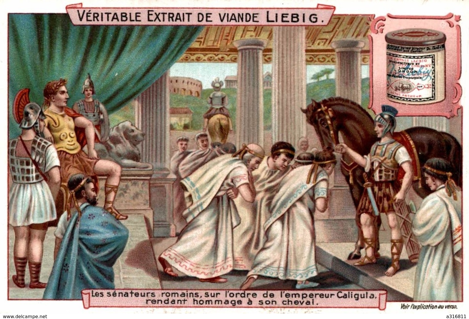 CHROMO Liebig   LES SENATEURS ROMAINS SUR L ORDRE DE L EMPEREUR CALIGULA - Liebig