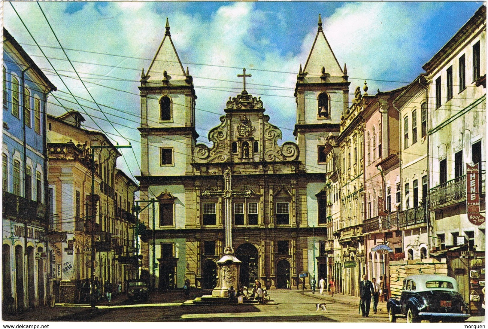 34725. Postal Aerea BANDEIRANTES (Brasil) 1969. Salvador Iglesia San Francisco. BAHIA - Lettres & Documents
