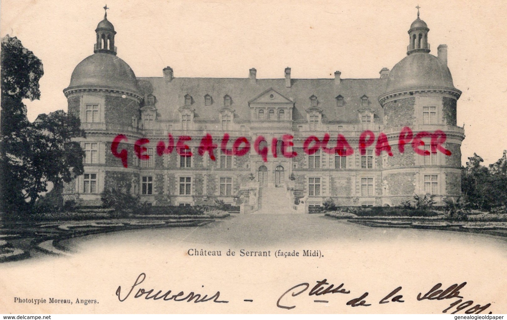 49-  SERRANT CHATEAU  FACADE MIDI - COMTESSE DE LA SELLE 1901 ANGERS - Thouarce