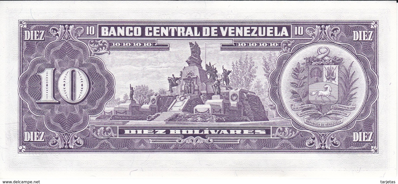 BILLETE DE VENEZUELA DE 10 BOLIVARES DEL AÑO 1988 SIN CIRCULAR  (BANKNOTE) UNCIRCULATED - Venezuela