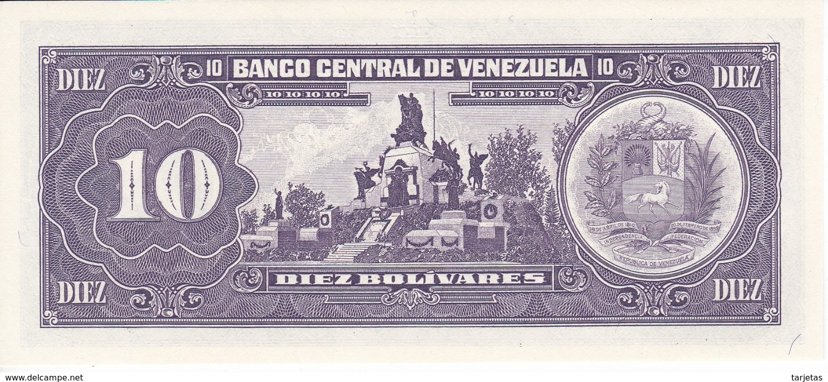 BILLETE DE VENEZUELA DE 10 BOLIVARES DEL AÑO 1995  SIN CIRCULAR  (BANKNOTE) UNCIRCULATED - Venezuela
