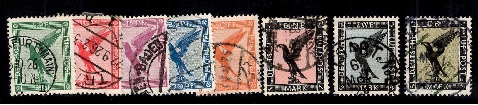 Allemagne/Reich Poste Aérienne YT N° 27/34 Oblitérés. B/TB. A Saisir! - Airmail & Zeppelin