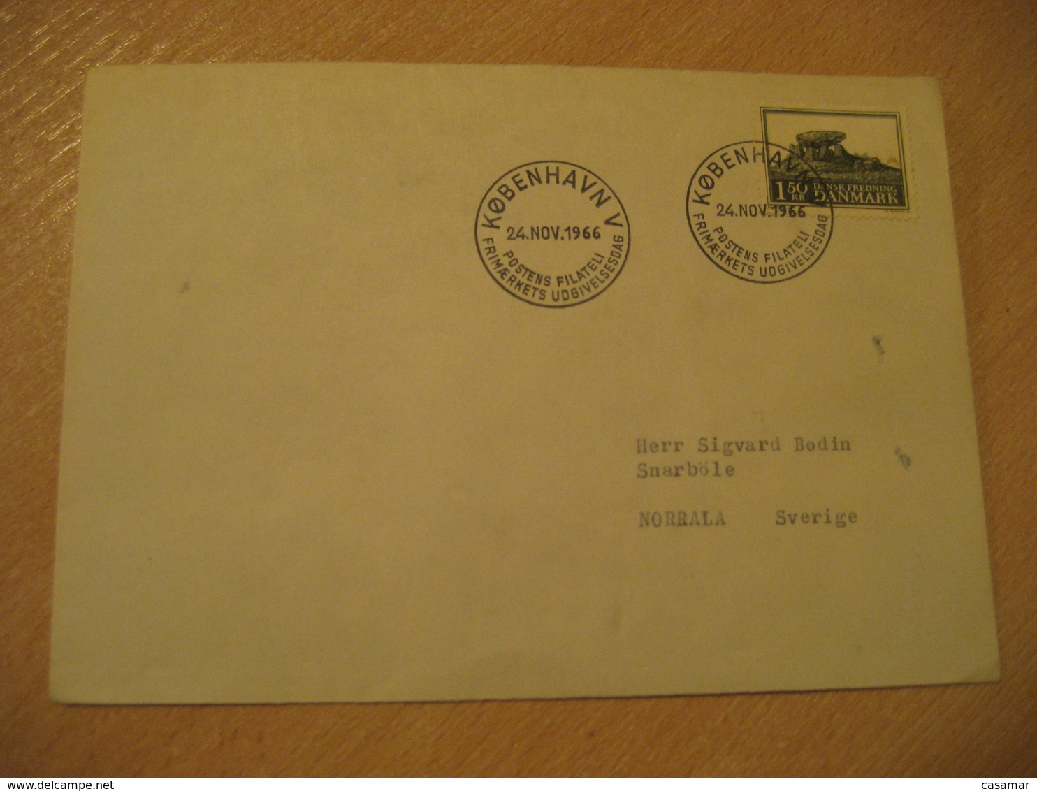 KOBENHAVN 1966 Dansk Fredning Dolmen Menhir Stamp Cancel Cover DENMARK Prehistory Prehistoire - Préhistoire