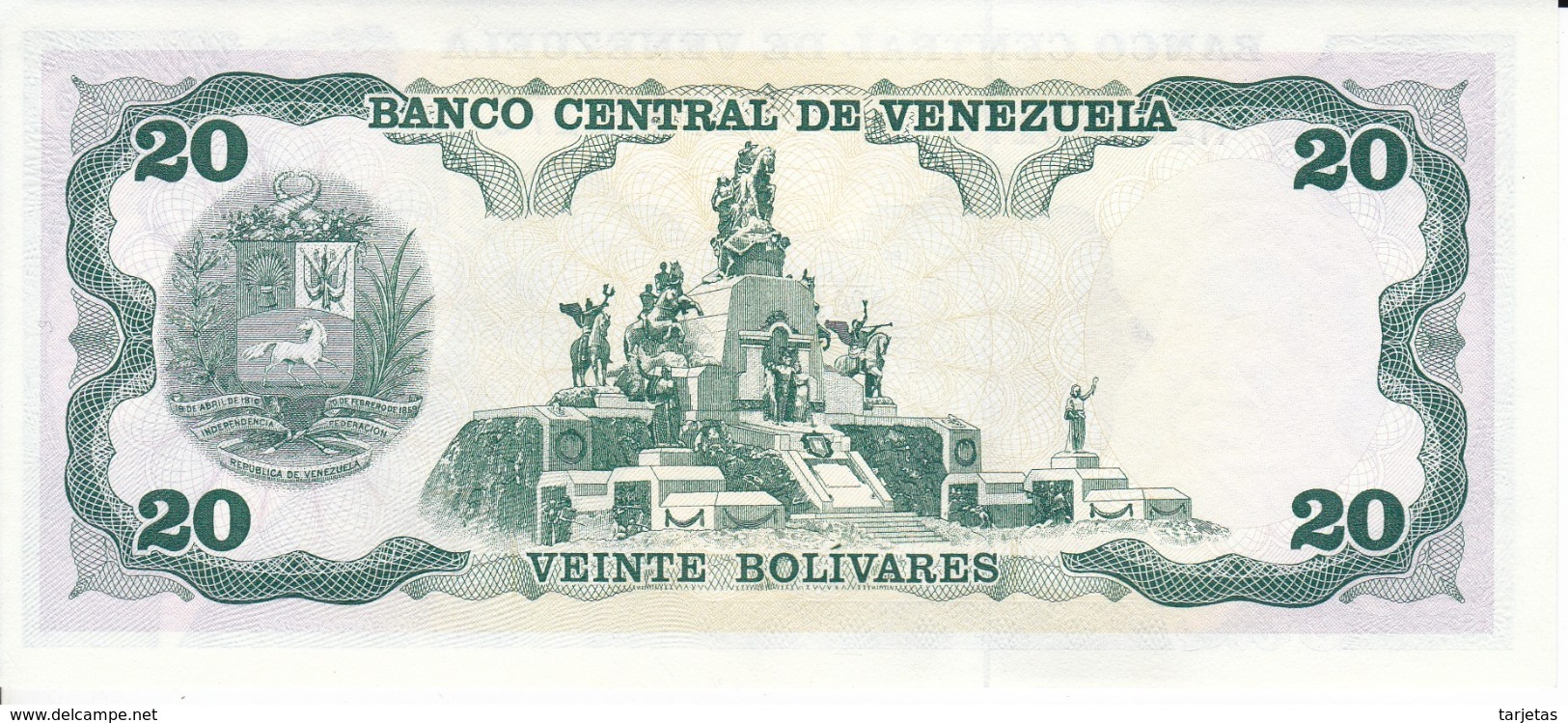 BILLETE DE VENEZUELA DE 20 BOLIVARES DEL AÑO 1992 SIN CIRCULAR  (BANKNOTE) UNCIRCULATED (BANKNOTE) - Venezuela