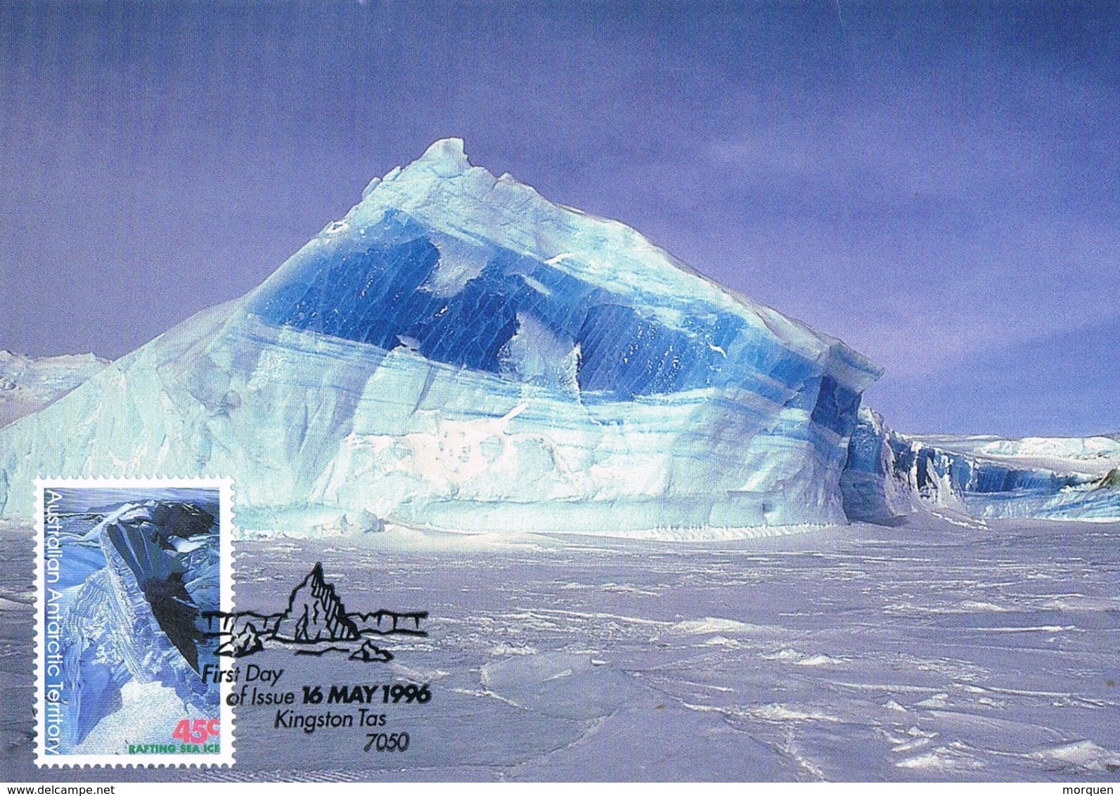 34732. Tarjeta Maxima AUSTRALIAN ANTARCTIC TERRITORY. Kingston 1996. Rafting Sea Ice - Cartoline Maximum