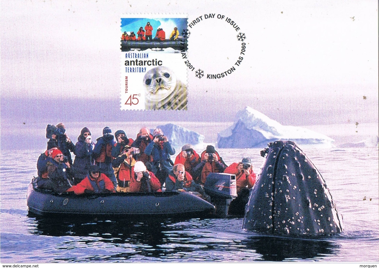 34733. Tarjeta Maxima AUSTRALIAN ANTARCTIC TERRITORY. Kingston 2001. Photo Tourism - Tarjetas – Máxima