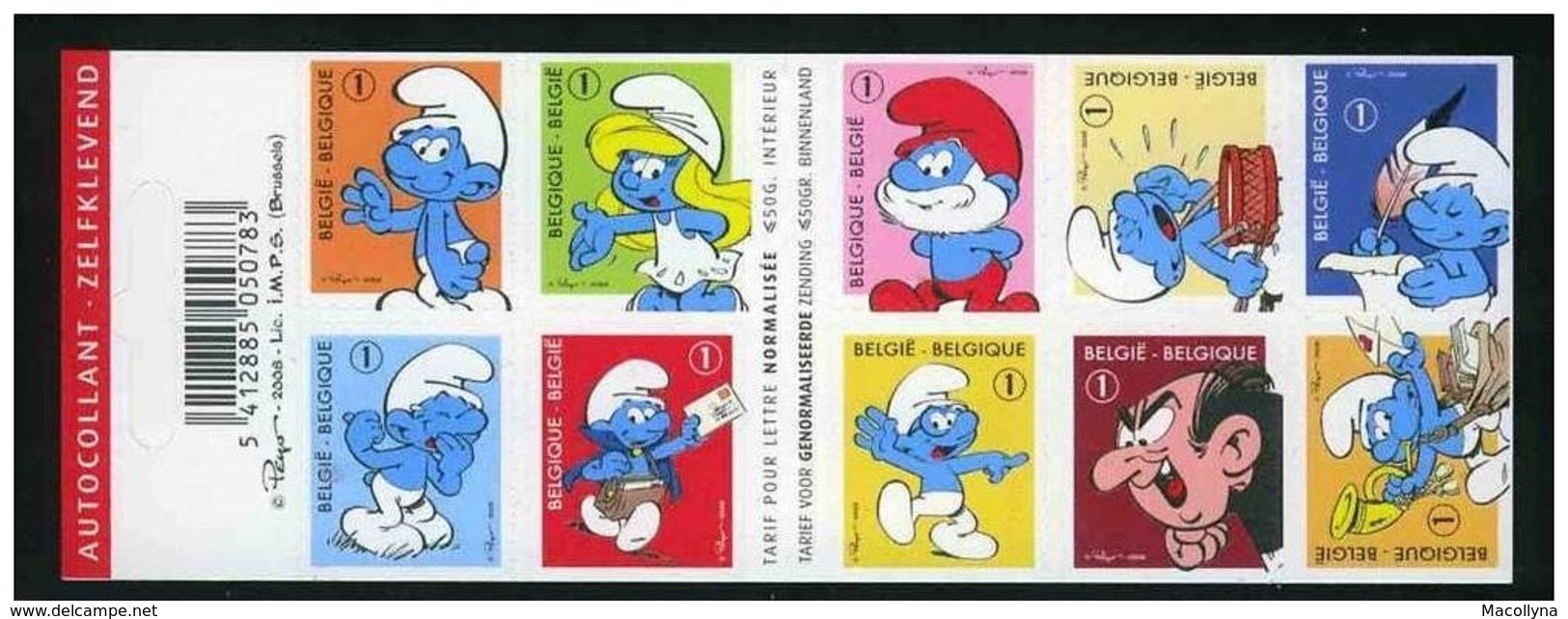 Boekje 95**/ Carnet 95 Smurfen - Les Schtroumpfs - 50 Jaar Peyo (Pierre Culliford) 3814/23** MNH - Unclassified