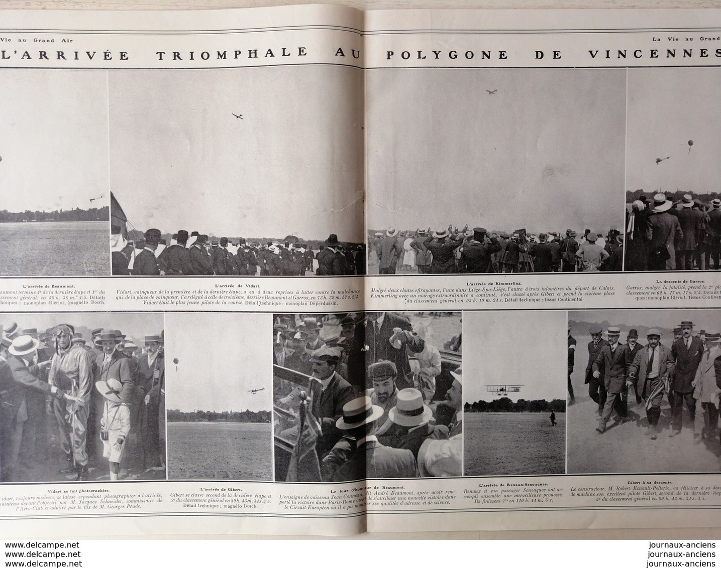 1911 AVIATION - CIRCUIT EUROPÉEN - VICTOIRE DE BEAUMONT - CALAIS - DOUVRES - AMIENS - VINCENNES -