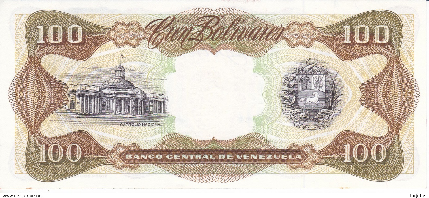 BILLETE DE VENEZUELA DE 100 BOLIVARES DE OCTUBRE-13-1998 SIN CIRCULAR  (BANKNOTE) UNCIRCULATED - Venezuela