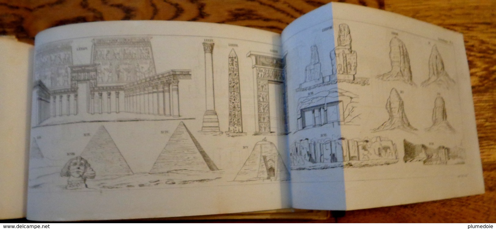 XIX° . E.O  1842 ATLAS D'ARCHÉOLOGIE RORET . 40 PLANCHES DÉPLIABLES .FOLD OUT ATLAS OF EGYPTIAN ROMAN etc.. ARCHAEOLOGY