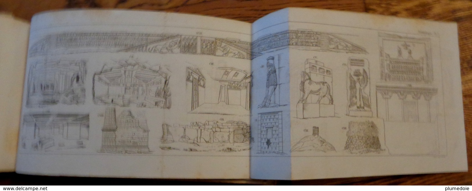 XIX° . E.O  1842 ATLAS D'ARCHÉOLOGIE RORET . 40 PLANCHES DÉPLIABLES .FOLD OUT ATLAS OF EGYPTIAN ROMAN etc.. ARCHAEOLOGY