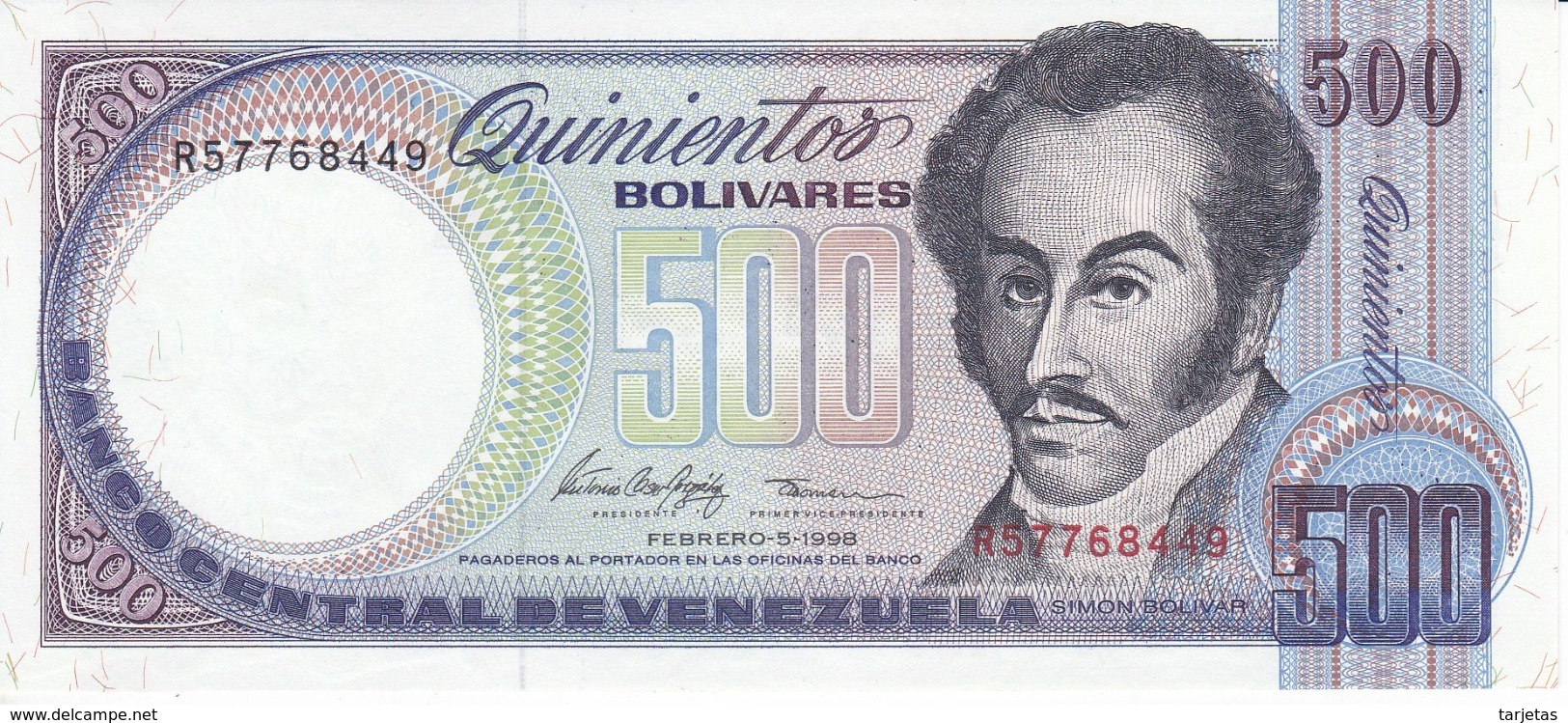 BILLETE DE VENEZUELA DE 500 BOLIVARES DEL AÑO 1998 SIN CIRCULAR  (BANKNOTE) UNCIRCULATED - Venezuela