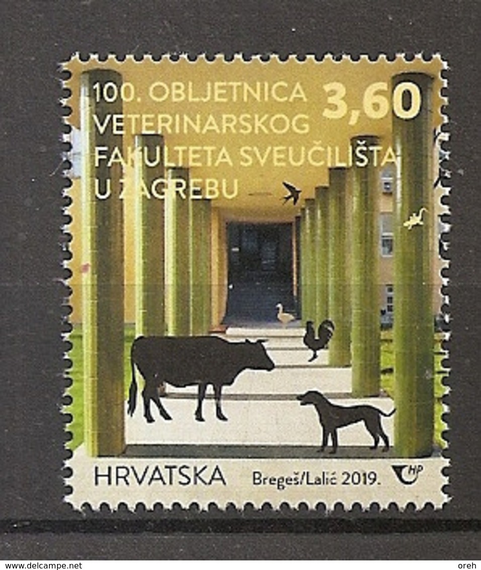 CROATIA 2019,100th ANNIVERSARY OF THE FACULTY OF VETERINARY MEDICINE ,,MNH - Croatia