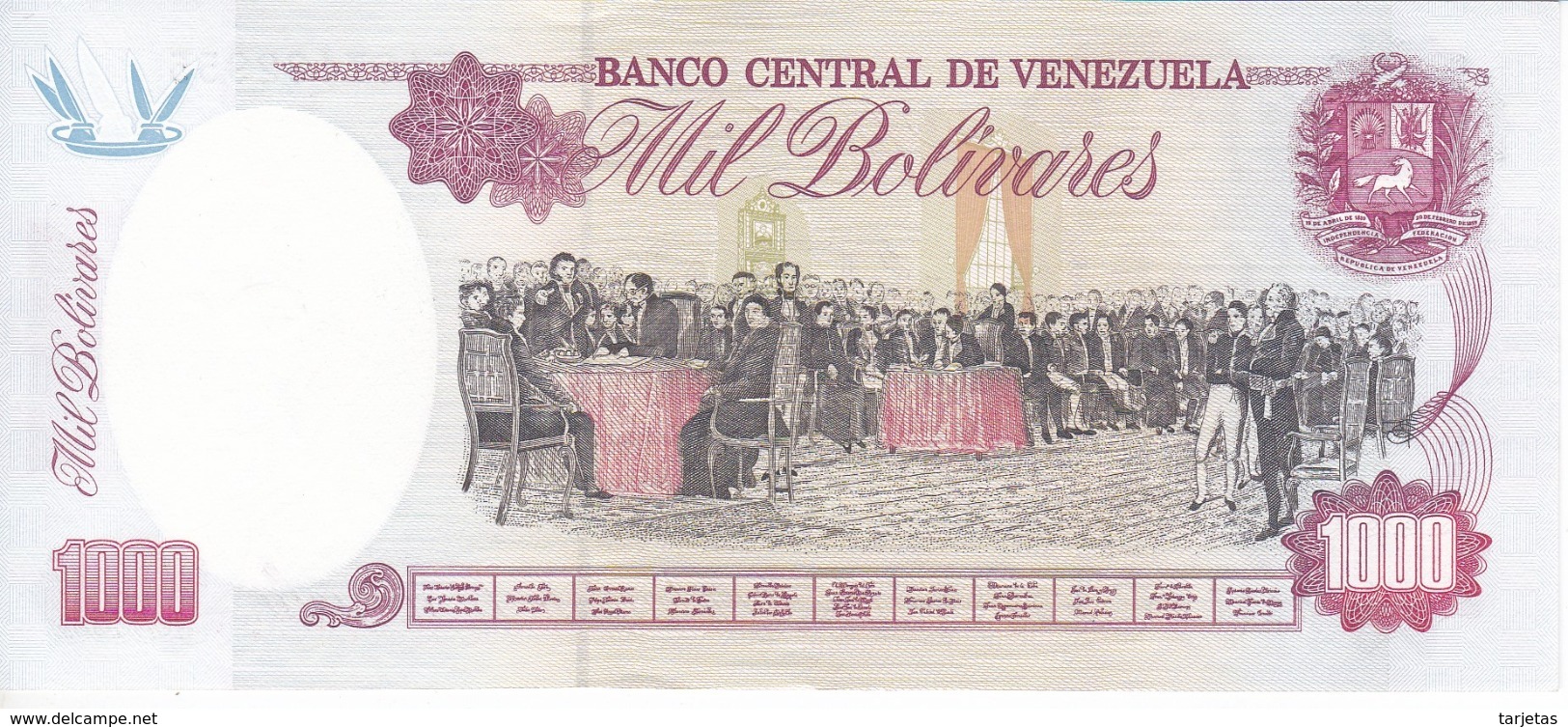 BILLETE DE VENEZUELA DE 1000 BOLIVARES DEL AÑO 1995 SIN CIRCULAR  (BANKNOTE) UNCIRCULATED - Venezuela