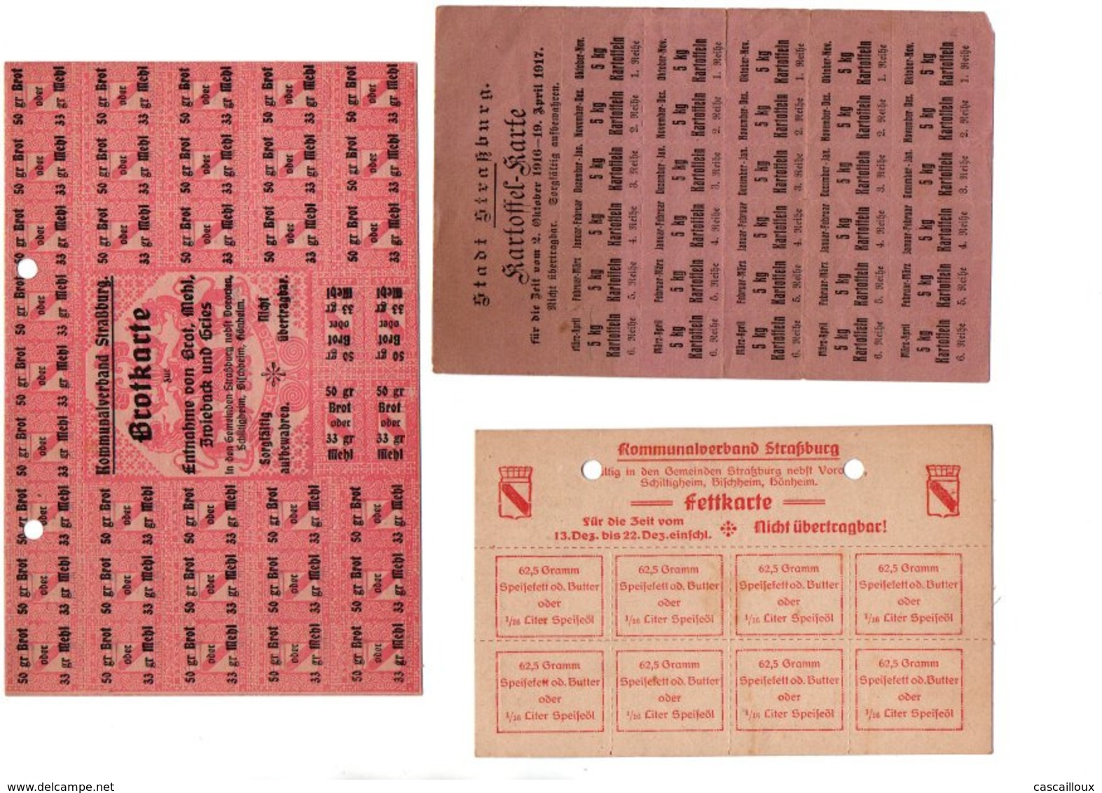 Tickets De Rationnements D'ALSACE - Collections